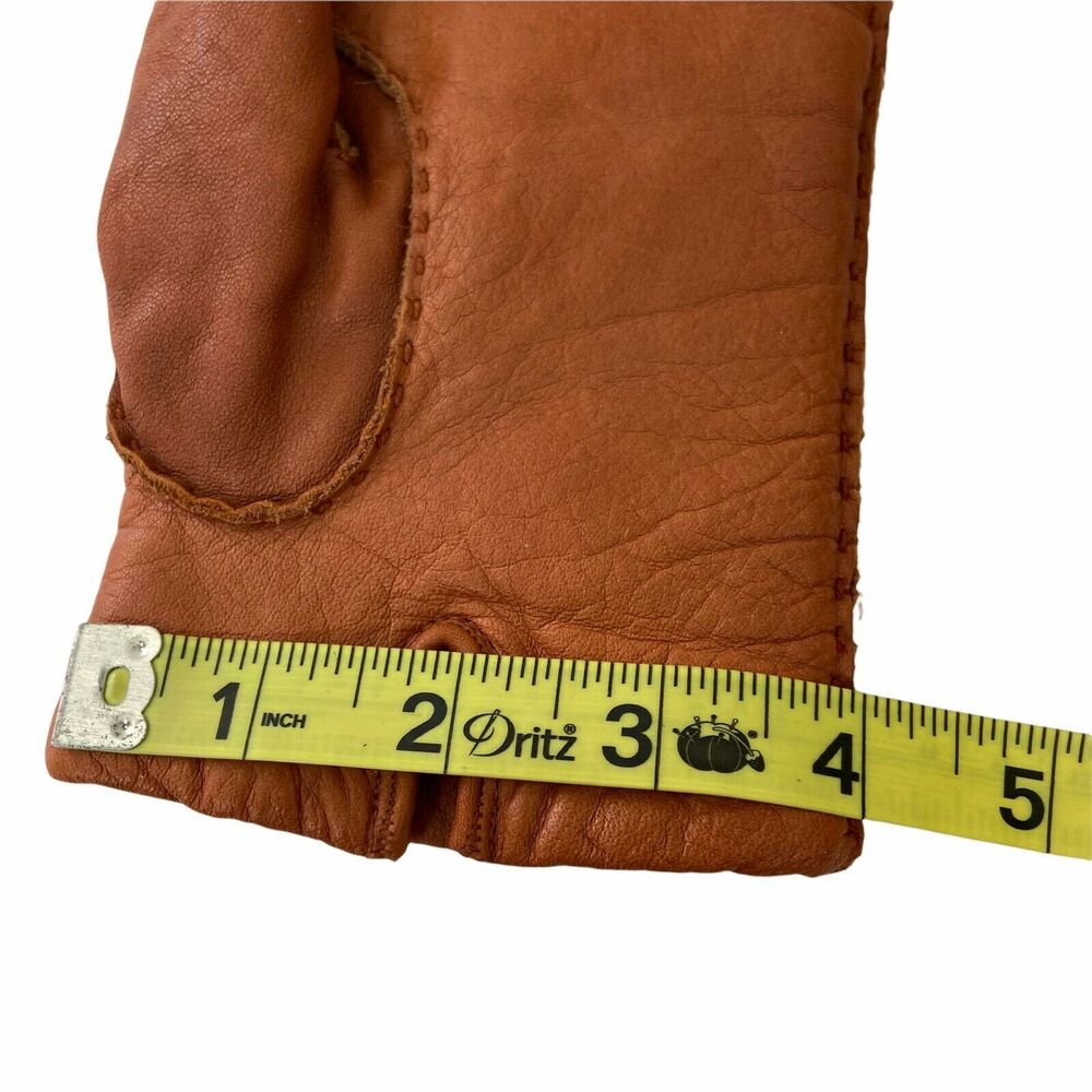 Leather Gloves Vintage Aris Women's Brown Soft Driving size Small - Picture 7 of 9